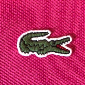 LACOSTE Size 8 3XL Polo Shirt Vivid Pink 2-button 100% Cotton Made in a France